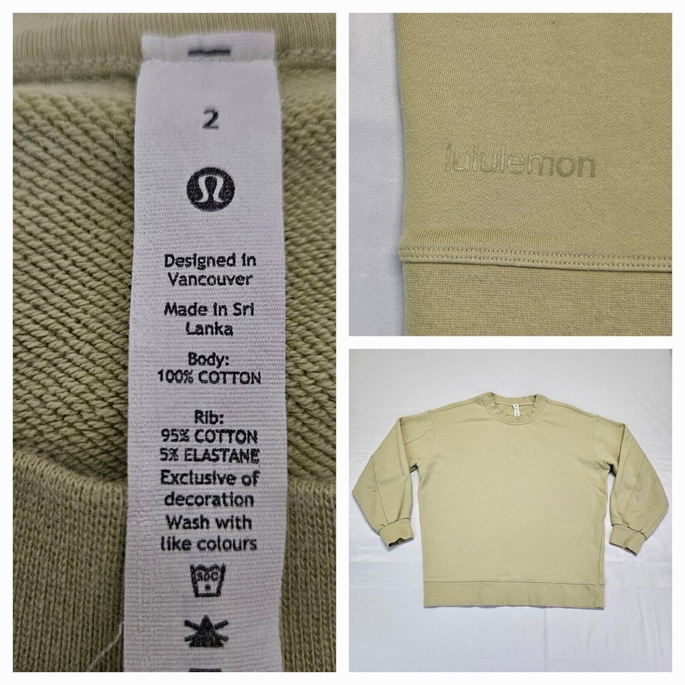 Lululemon Perfectly Oversized Cropped Crew‎ Softstreme Women's Sz. 2 Creamy Mint